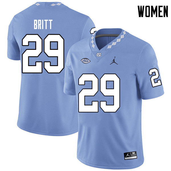 Jordan Brand Women #29 J.K. Britt North Carolina Tar Heels College Football Jerseys Sale-Carolina Bl